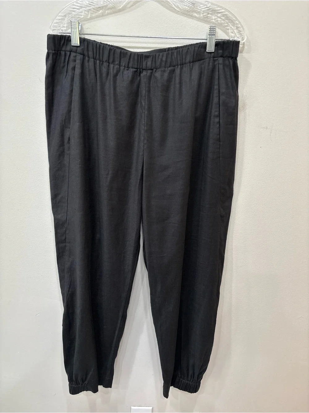 Babaton Linen Blend Jogger Black Pockets Pants Women’s Size XL